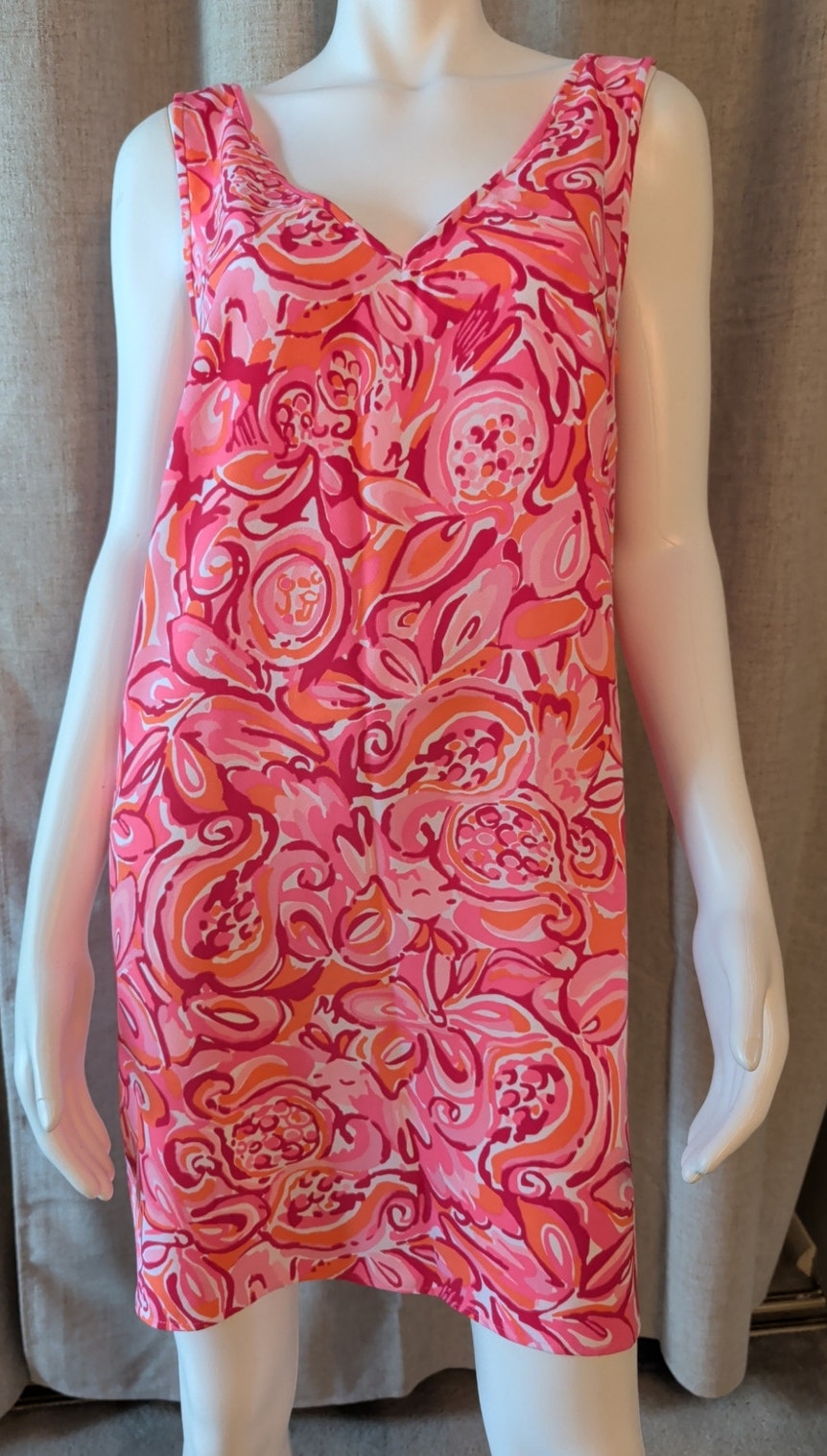 Lilly Pulitzer Dress Pullover V-Neck Sleeveless Knee Length Size 10 Style 22139